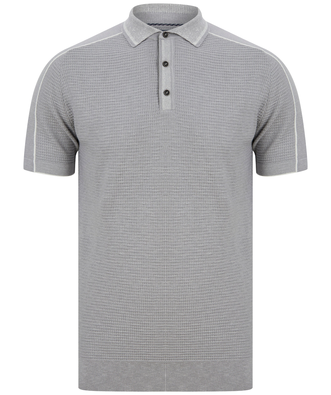Remus Slim Fit Knitted Polo Shirt Grey