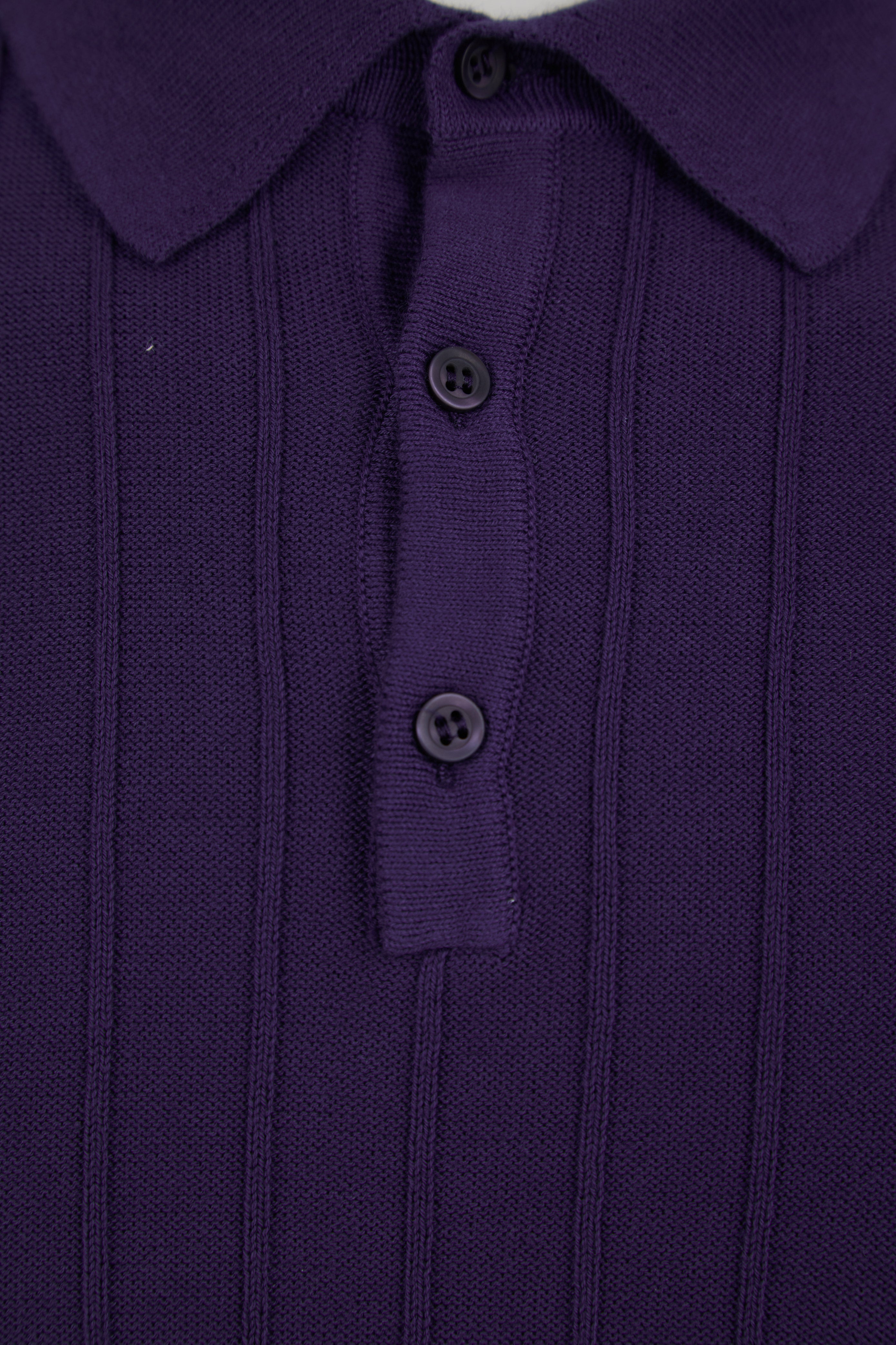 Load image into Gallery viewer, IL Telaio Short Stripe Polo Purple
